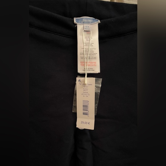 New Jacadi Size 12 Navy Blue Fleece pants - Picture 4 of 4